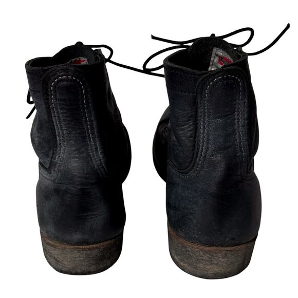 VTG Red Wing Iron Ranger 8084 Boots 8 D Black Leather Cap Toe Work Vibram Sole - Picture 8 of 9